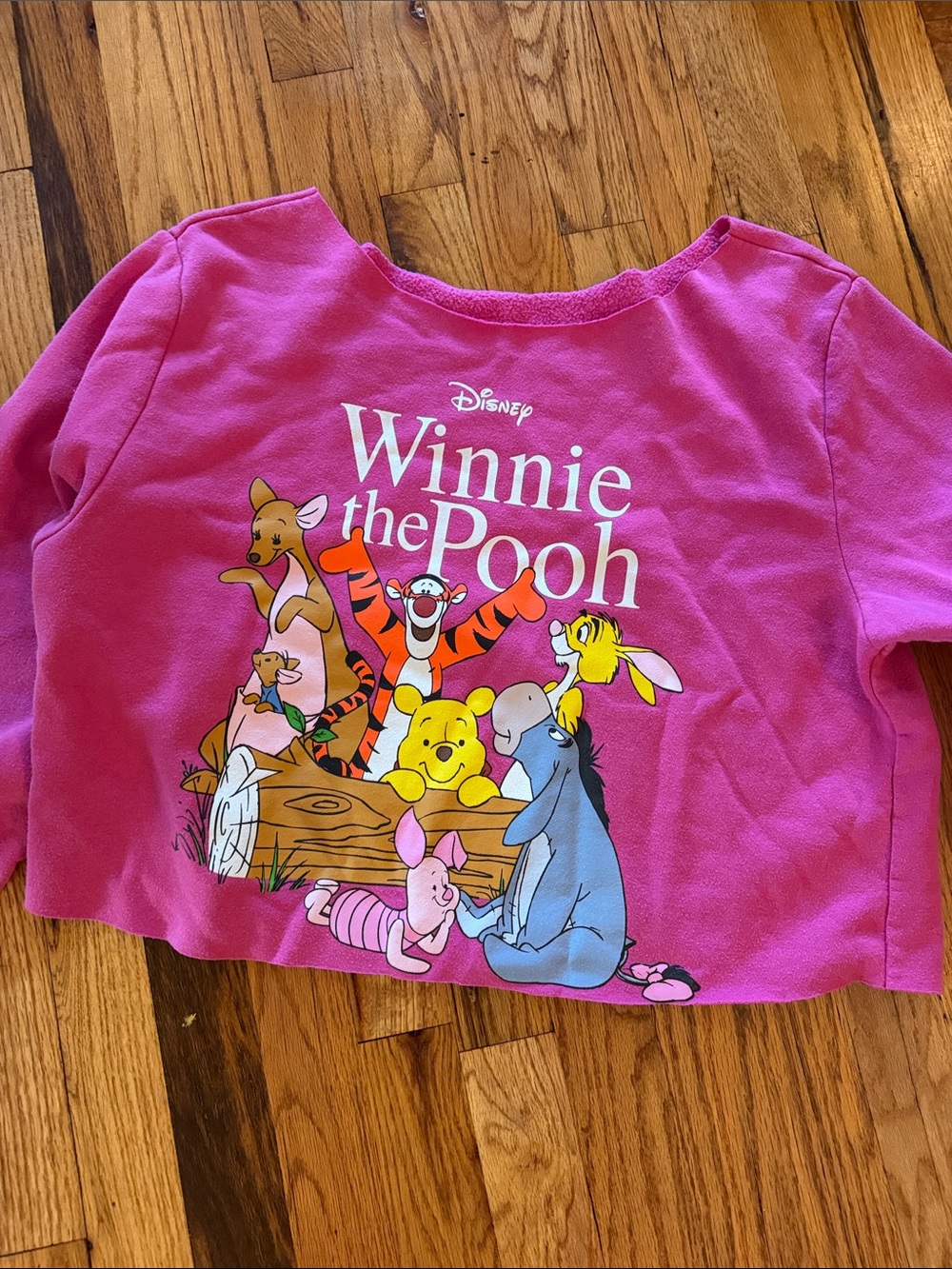 Disney Winnie the Pooh Pink Crop Sweatshirt - Picture 3 of 5